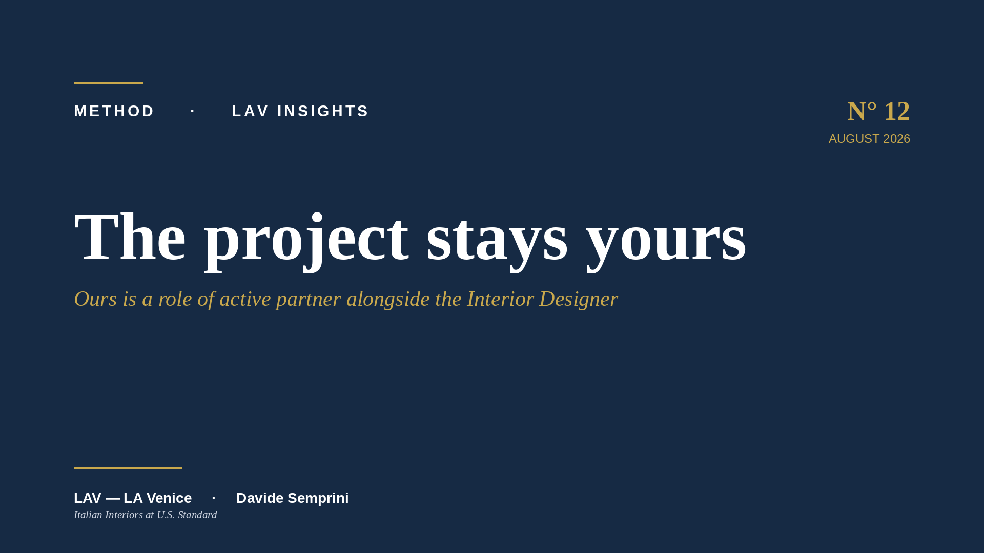 The project stays yours