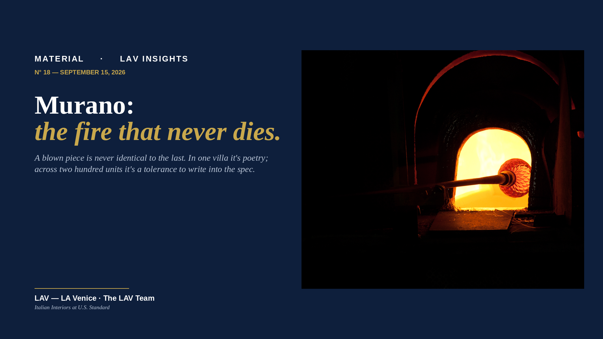 Murano: the fire that never dies