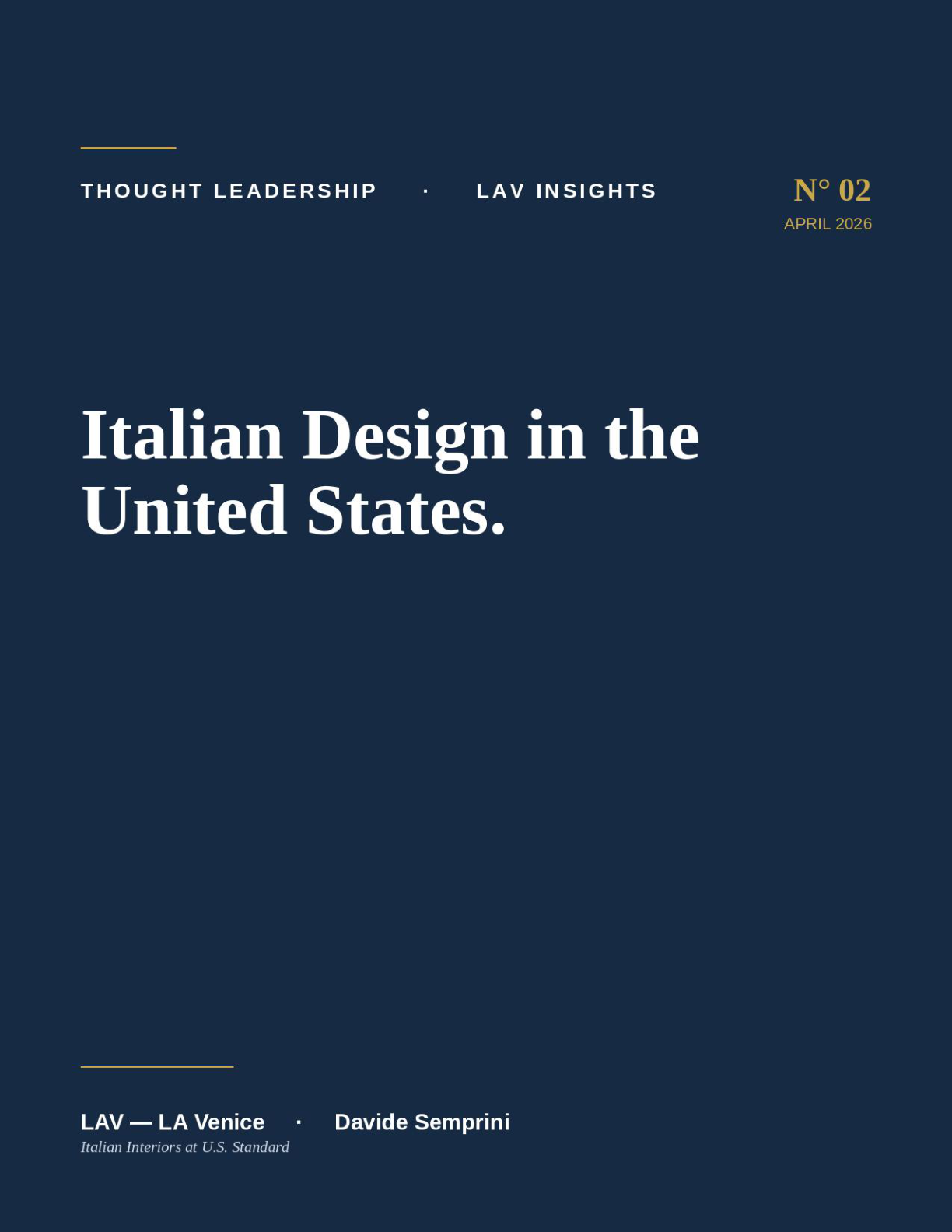 Italian Design in the United States.