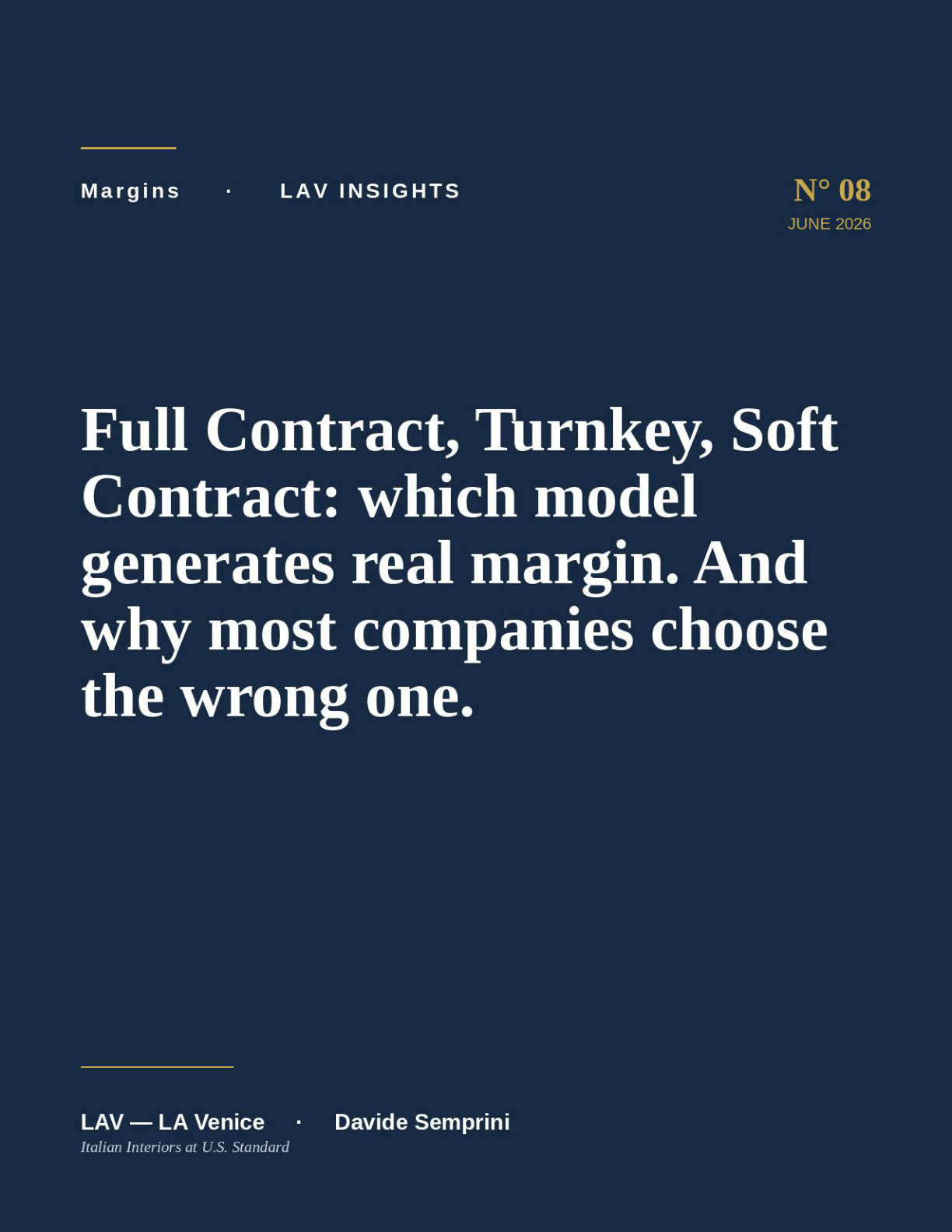Full Contract, Turnkey, Soft Contract: which model generates real margin. And why most companies choose the wrong one.