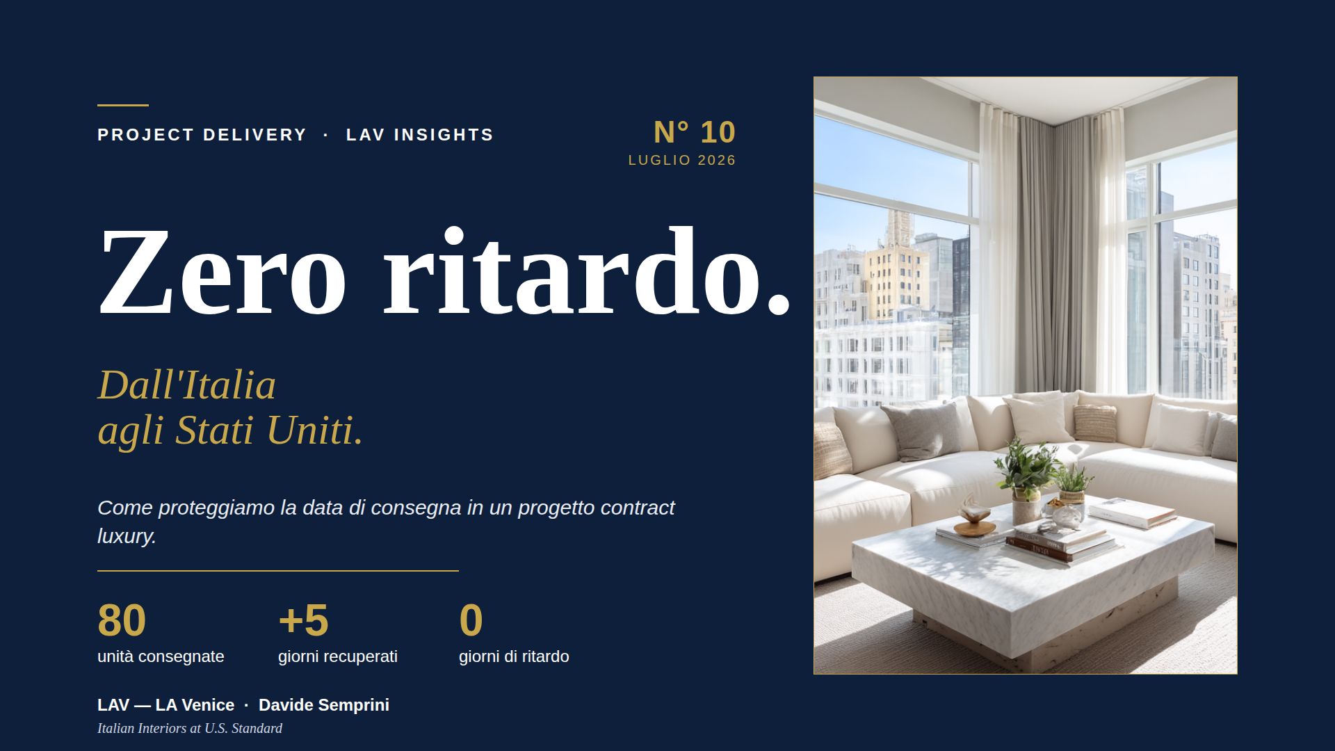 Zero ritardo dall'Italia agli Stati Uniti.